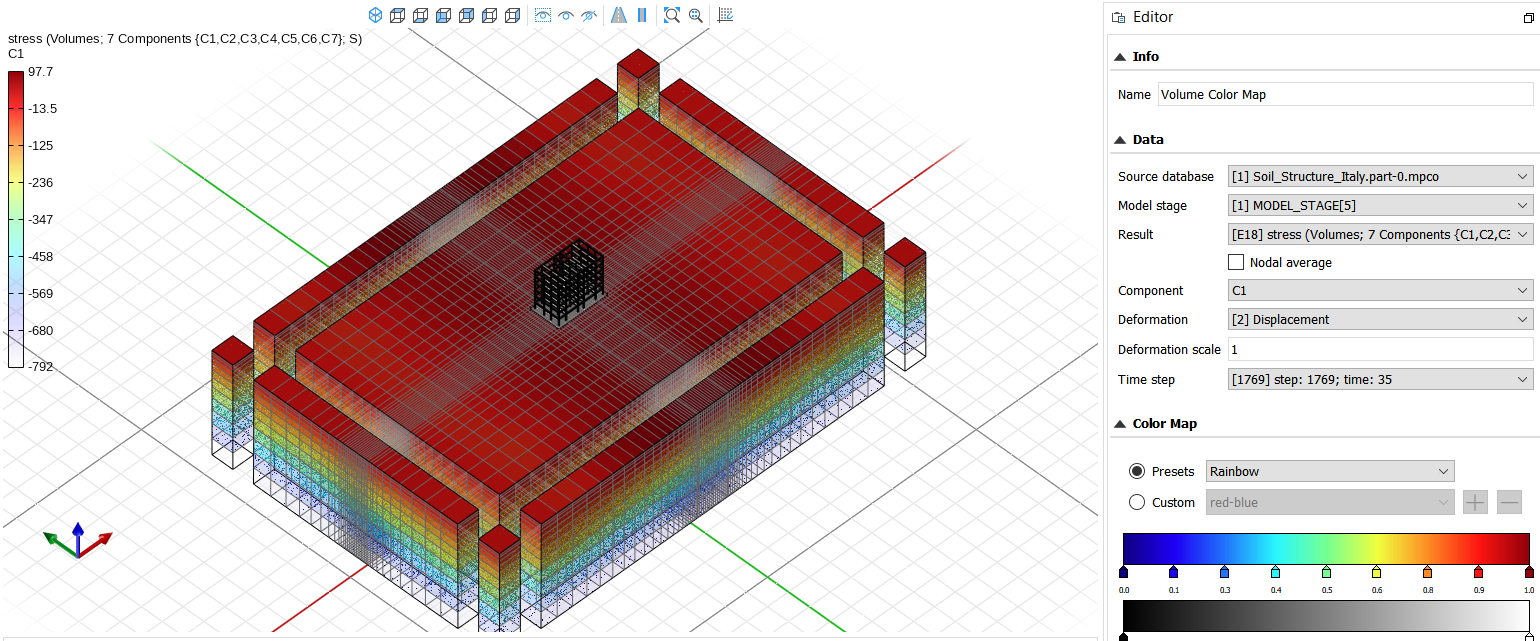 Soil with Building and Foundation_Stress_VolumeColorMap.png